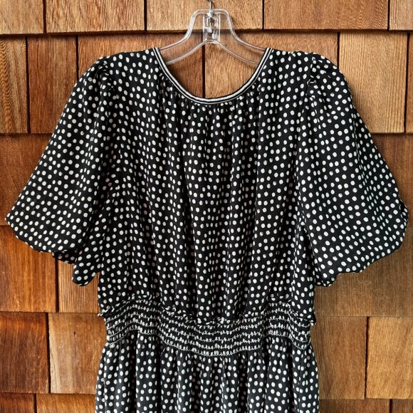 NWT Max Studio London Black/White Polka Dot Tiered Maxi Dress in Women's X-Large - Picture 11 of 16